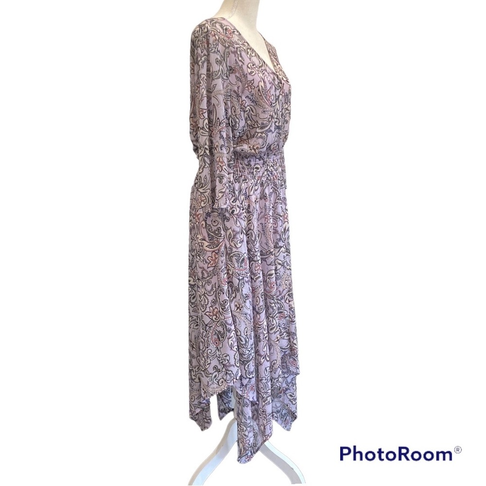 Est. 1946 Paisley Sheer Handkerchief Hem Dress with Matching Slip - Picture 3 of 8